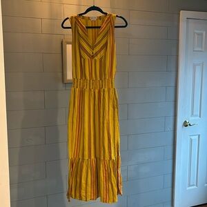 Prana Yellow and Orange Striped Dress